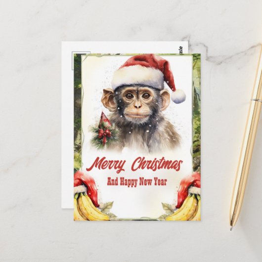 Weihnachtsmonotrinde Postkarte (Vorderseite/Rückseite Beispiel)