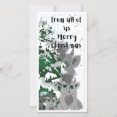 Weihnachtsmonster-Familienkarte Dankeskarte (Vorderseite)