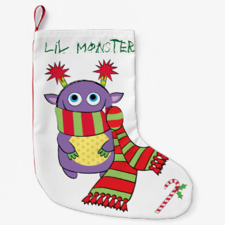 Weihnachtsmonster mit Geschenk Kleiner Weihnachtsstrumpf