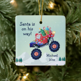 Weihnachtsmonster Truck Name und Jahr Keramikornament