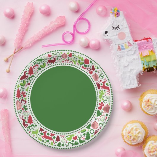 Weihnachtsmontage-Teller (DKGR) Pappteller (Party)