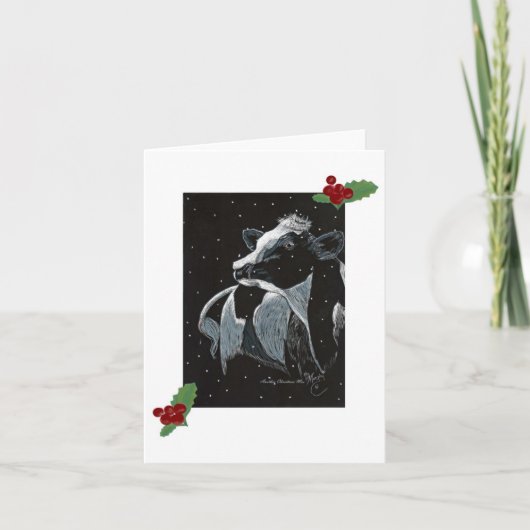 Weihnachtsmoo Feiertagskarte (Vorderseite)