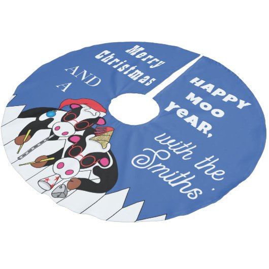 Weihnachtsmooey Polyester Weihnachtsbaumdecke (Schrägansicht)