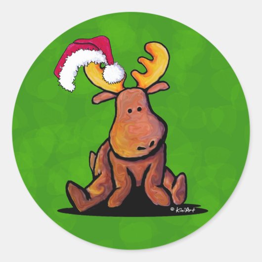 Weihnachtsmoose Classic Round Sticker (Vorderseite)