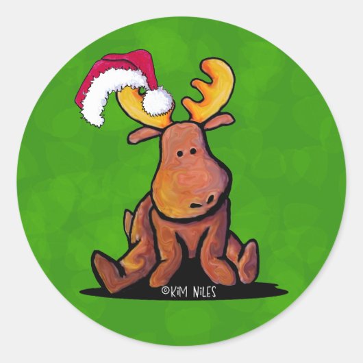 Weihnachtsmoose Classic Round Sticker (Vorderseite)