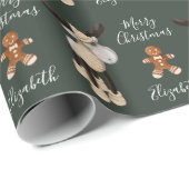Weihnachtsmoose Frohe Weihnachten Personalisiert Geschenkpapier (Rolleneckpunkt)