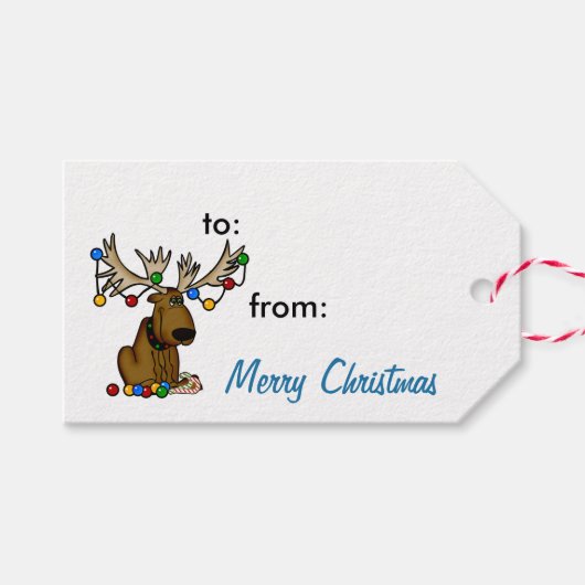 Weihnachtsmoose Geschenkanhänger (Vorderseite (Horizontal))