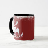 Weihnachtsmoose - Rote Farbe Tasse (Vorderseite Links)