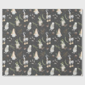 Weihnachtsmoose und Gnomes Geschenkpapier (Flach)