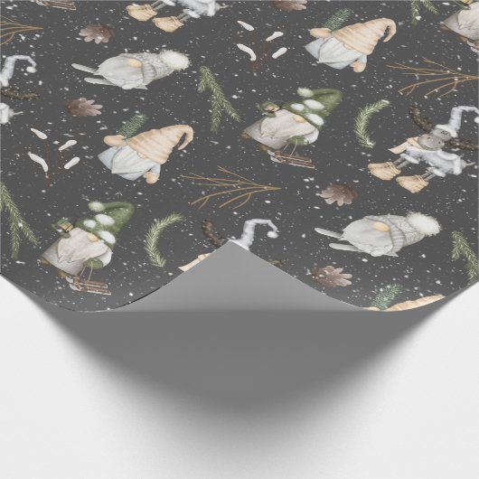 Weihnachtsmoose und Gnomes Geschenkpapier (Ecke)