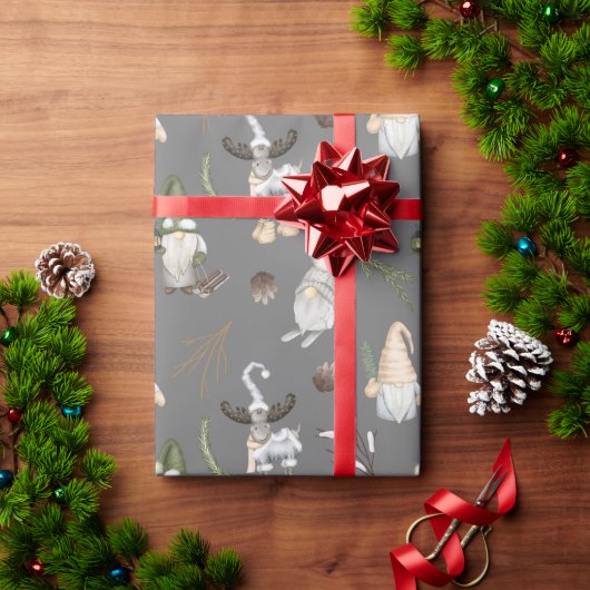 Weihnachtsmoose und Gnomes Geschenkpapier (Feiertagsgeschenk)