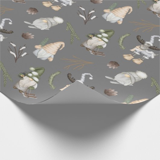 Weihnachtsmoose und Gnomes Geschenkpapier (Ecke)