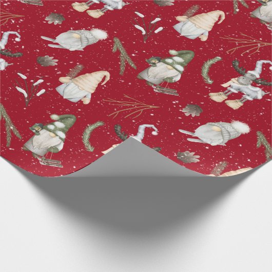Weihnachtsmoose und Gnomes Geschenkpapier (Ecke)