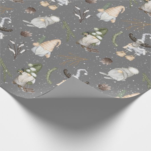 Weihnachtsmoose und Gnomes Geschenkpapier (Ecke)