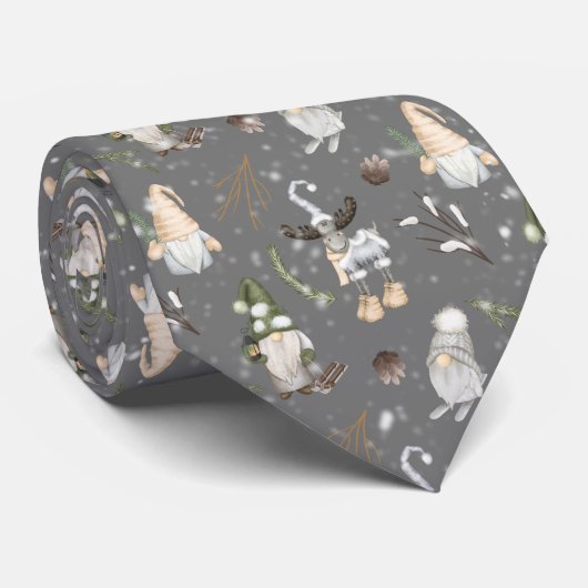 Weihnachtsmoose und Gnomes Krawatte (Gerollt)