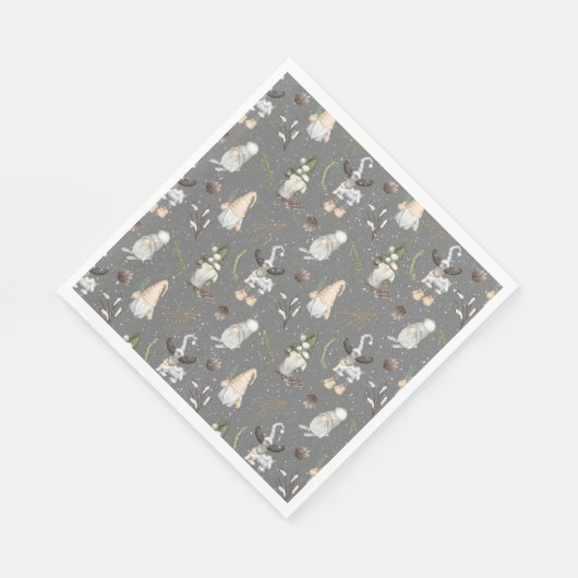 Weihnachtsmoose und Gnomes Serviette (Ecke)