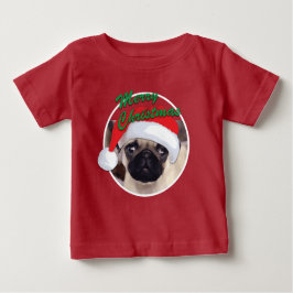 WeihnachtsMops - Baby-feiner Jersey-T - Shirt
