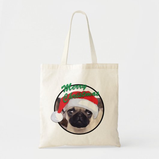 WeihnachtsMops - Budget-Tasche Tragetasche (Vorne)