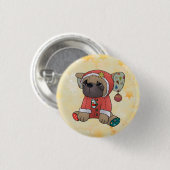 Weihnachtsmops Button (Vorne & Hinten)