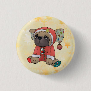 Weihnachtsmops Button