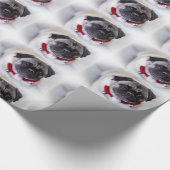 WeihnachtsMops im Schnee Geschenkpapier (Ecke)