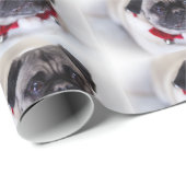 WeihnachtsMops im Schnee Geschenkpapier (Rolleneckpunkt)
