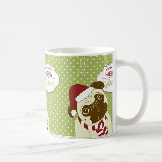 WeihnachtsMops Kaffeetasse (Rechts)