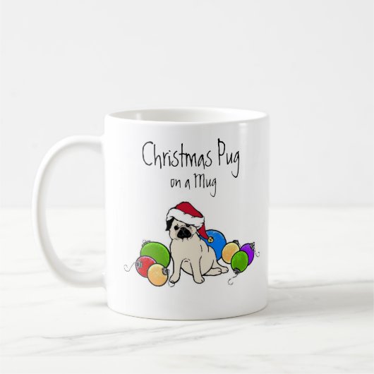 WeihnachtsMops Kaffeetasse (Links)
