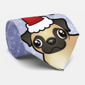 WeihnachtsMops Krawatte (Gerollt)