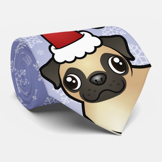 WeihnachtsMops Krawatte (Gerollt)