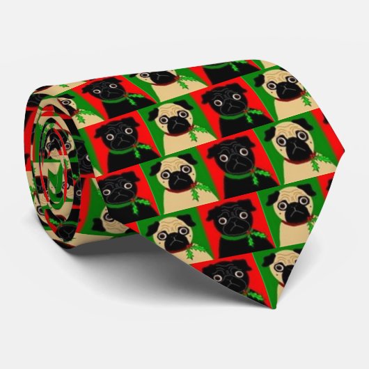 WeihnachtsMops-Krawatte Krawatte (Gerollt)