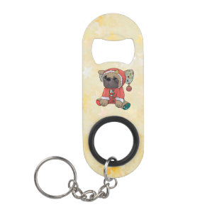 Weihnachtsmops Mini Flaschenöffner