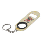 Weihnachtsmops Mini Flaschenöffner (Vorderseite Schrägansicht)