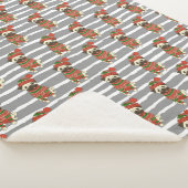 WeihnachtsMops-Porträt-Muster Sherpadecke (3/4)