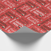 WeihnachtsMops-Verpackungs-Papier Geschenkpapier (Ecke)