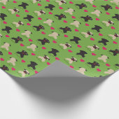 WeihnachtsMops-Verpackungs-Papier Geschenkpapier (Ecke)