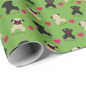 WeihnachtsMops-Verpackungs-Papier Geschenkpapier (Rolleneckpunkt)