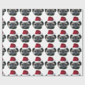 WeihnachtsMops-Verpackungspapier Geschenkpapier (Flach)