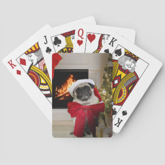 WeihnachtsMops wartete Sankt Spielkarten