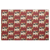 WeihnachtsMops-Welpenhundemuster Gewebe Stoff (Fat Quarter (45,7 x 55,9 cm))