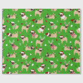 WeihnachtsMöpse Geschenkpapier (Flach)