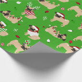 WeihnachtsMöpse Geschenkpapier (Ecke)