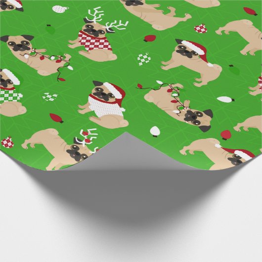 WeihnachtsMöpse Geschenkpapier (Ecke)