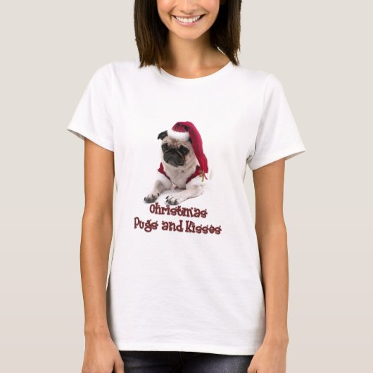 WeihnachtsMöpse und -küsse T-Shirt (Vorderseite)