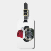 WeihnachtsMopshund Gepäckanhänger (Vorderseite vertikal)