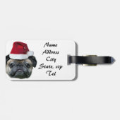WeihnachtsMopshund Gepäckanhänger (Rückseite horizontal)
