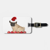 WeihnachtsMopshund Gepäckanhänger (Vorderseite horizontal)