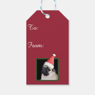 WeihnachtsMopshund Geschenkanhänger