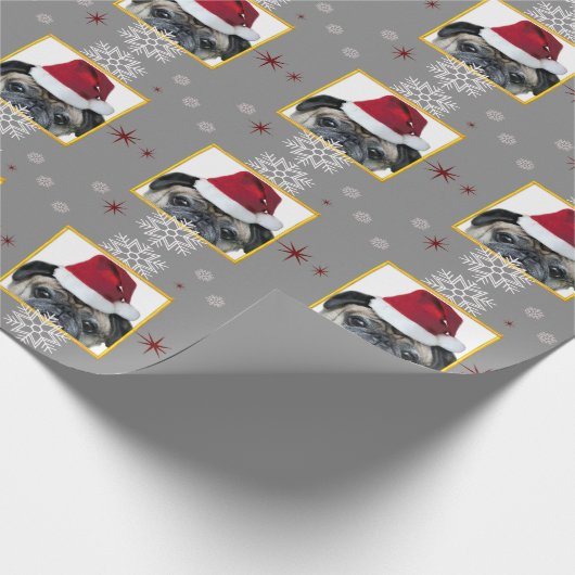 WeihnachtsMopshund Geschenkpapier (Ecke)