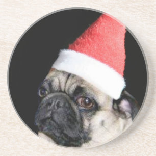 WeihnachtsMopshund Getränkeuntersetzer